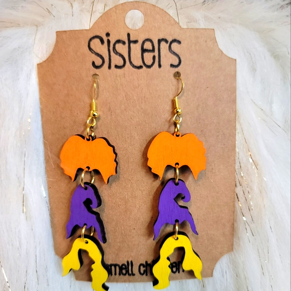 Sanderson Sisters Drop Earrings / Hocus Pocus /Halloween Jewelry